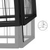 16-Panel Dog Playpen Black 19.7"x39.4" Powder-coated Steel