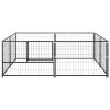 Dog Kennel Black 43.1 ft² Steel