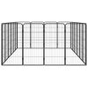 20-Panel Dog Playpen Black 19.7"x39.4" Powder-coated Steel