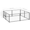 Dog Kennel Black 43.1 ft² Steel