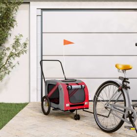 Pet Bike Trailer Orange and Gray Oxford Fabric and Iron (Color: Orange)